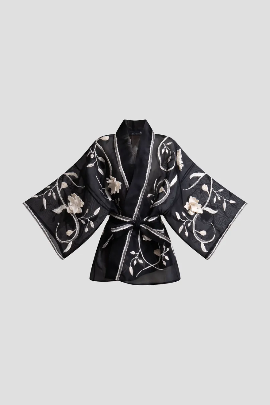 Couture Silk Organza Embellished Jacket