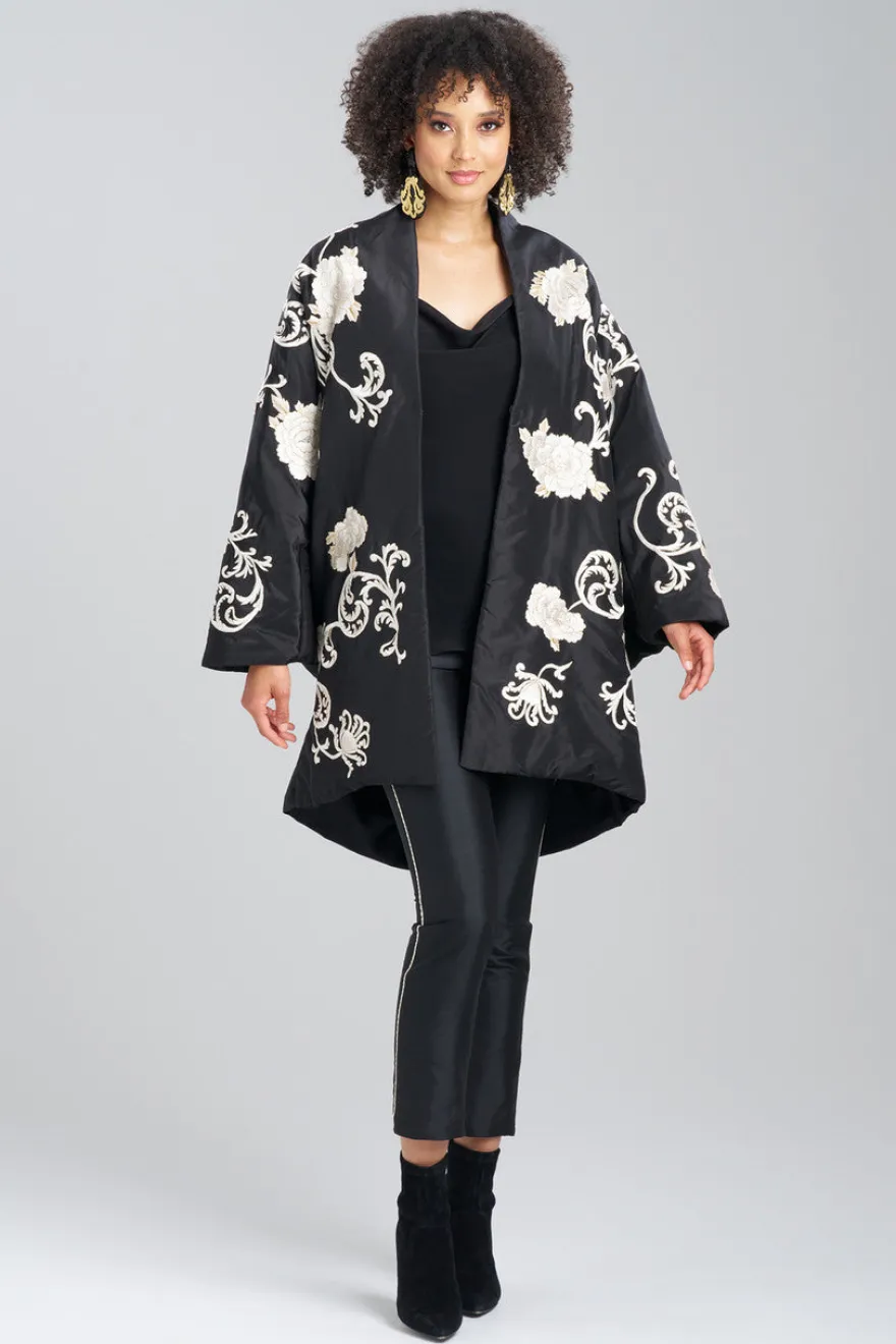 Couture Silk Taffeta Embroidered Coat