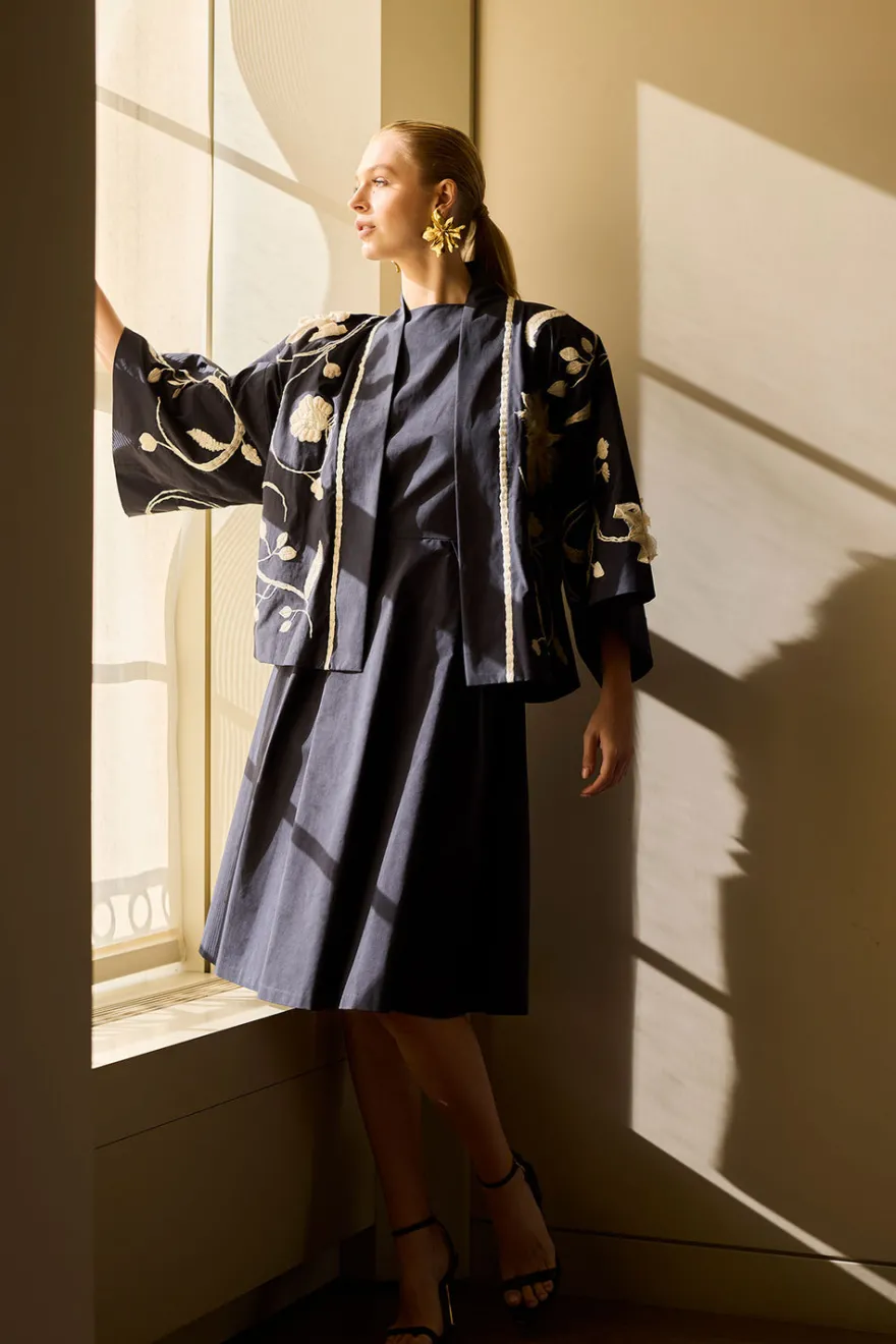 Couture Tech Cotton Taffeta Embellished Jacket