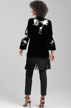 Couture Velvet Silk Embroidered Fringe Tunic