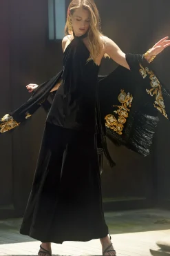 Couture Velvet Silk Palazzo Pants