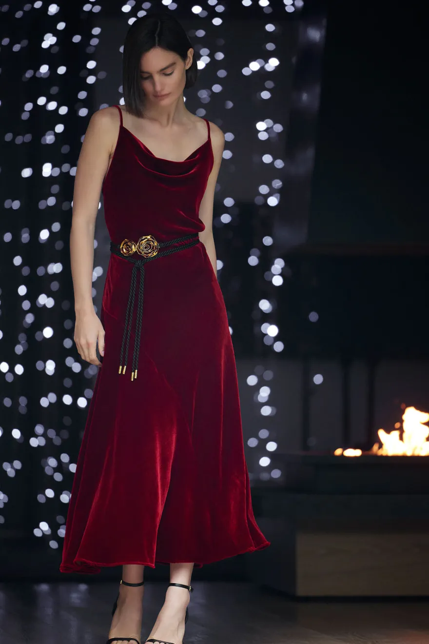 Couture Velvet Silk Slip Dress