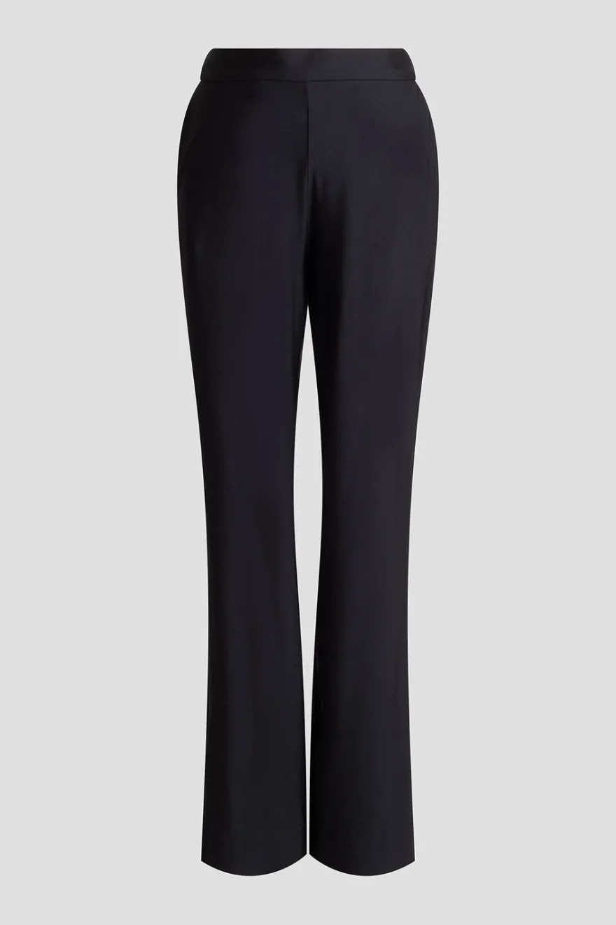 Crepe Knit Wide Pull On Pants