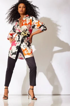 Cressida Printed Silk Twill Tunic Shirt