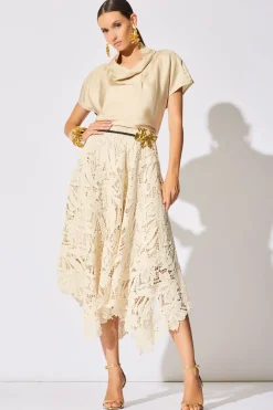 Crochet Lace Cotton Handkerchief Hem Skirt