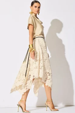 Crochet Lace Cotton Handkerchief Hem Skirt