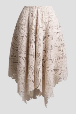Crochet Lace Cotton Handkerchief Hem Skirt