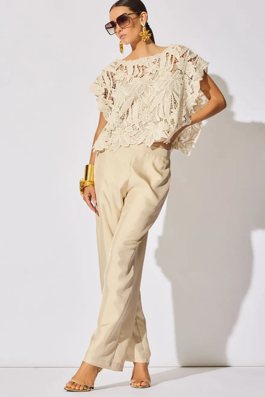 Crochet Lace Cotton Square Top