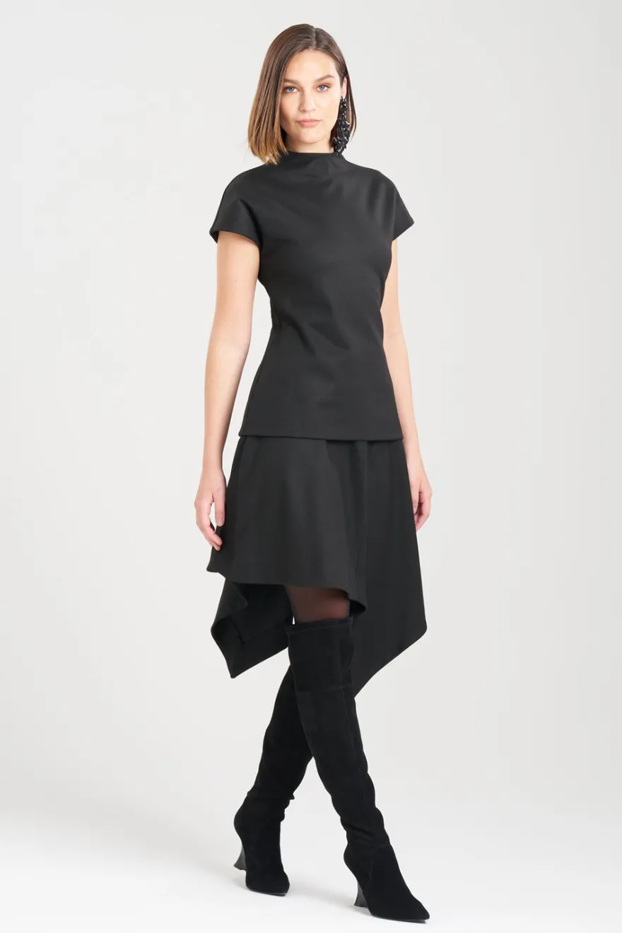 Double Jersey Funnel Neck Top
