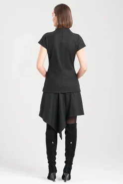 Double Jersey Funnel Neck Top