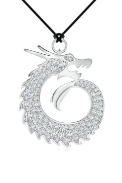 Dragon Lab-Grown Diamond Silver Pendant Necklace