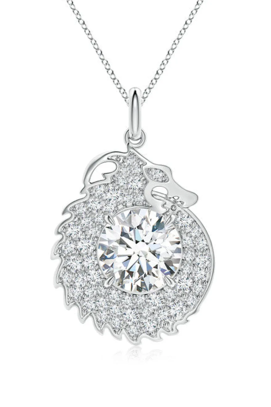Dragon Lab-Grown 14K Gold Round Diamond Pendant Necklace