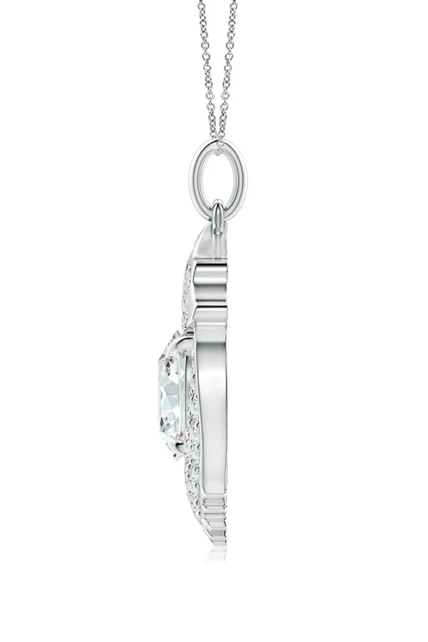 Dragon Lab-Grown 14K Gold Round Diamond Pendant Necklace