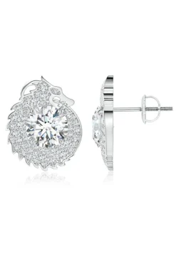 Dragon Lab-Grown 14K Gold Round Diamond Earrings