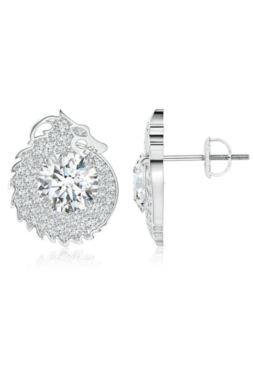 Dragon Lab-Grown 14K Gold Round Diamond Earrings