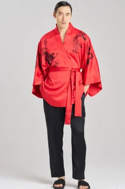 Dragon Luxe Charmeuse Embroidered Unisex Kimono