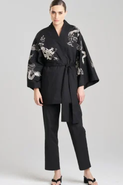 Dragon Techno Poplin Embroidered Unisex Kimono