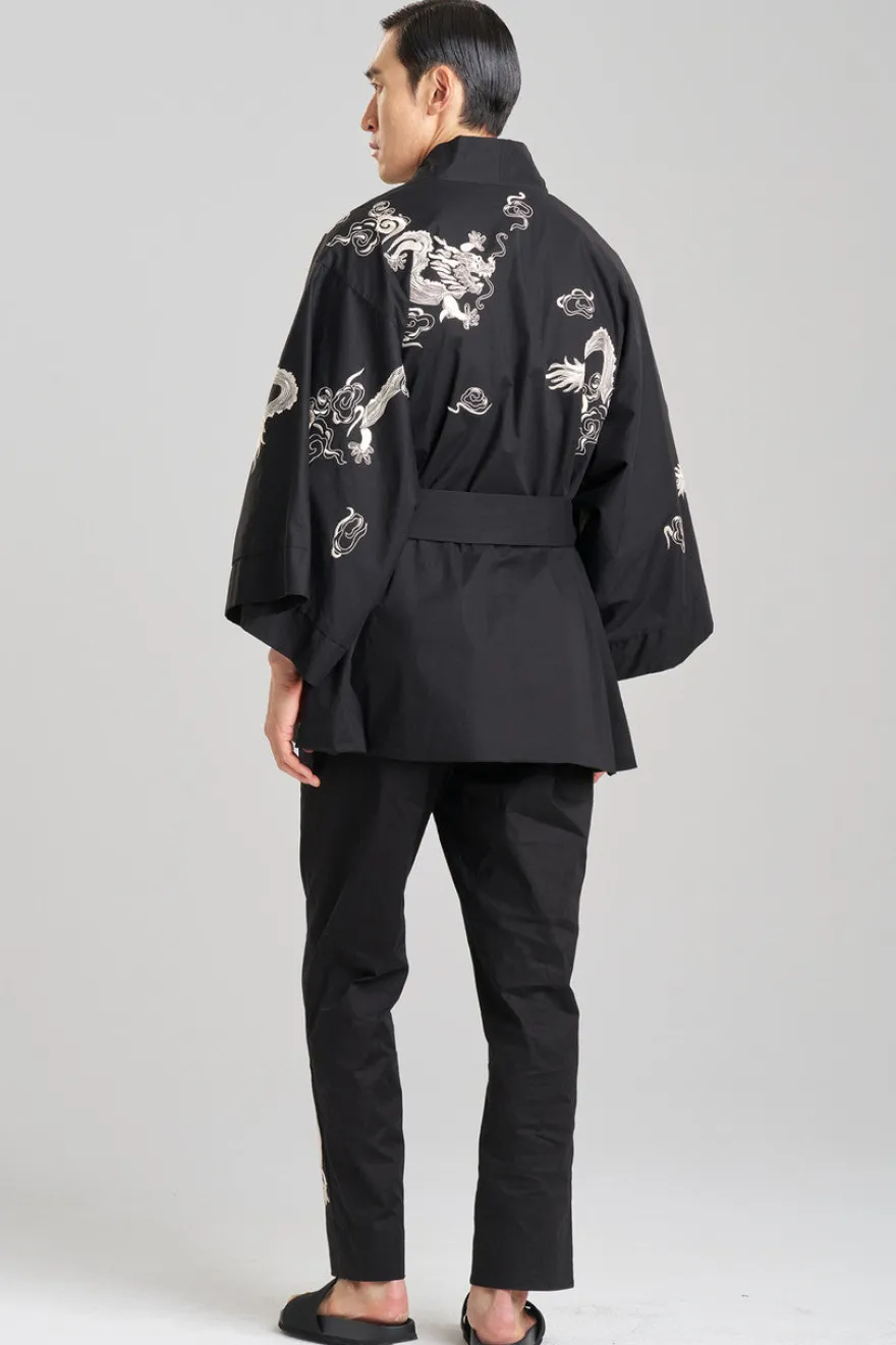 Dragon Techno Poplin Embroidered Unisex Kimono