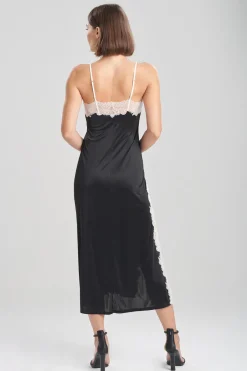 Enchant Lace Slit Slip Dress