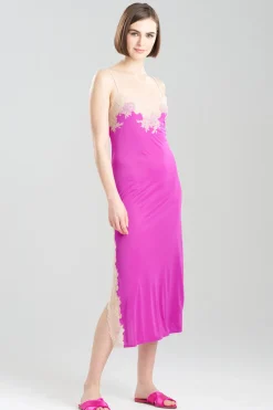 Enchant Lace Slit Slip Dress