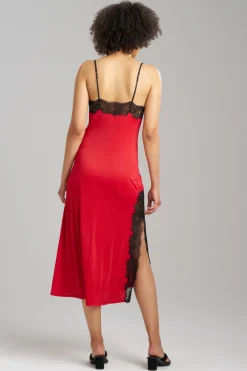 Enchant Lace Slit Slip Dress