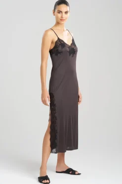 Enchant Lace Slit Slip Dress