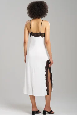 Enchant Lace Slit Slip Dress