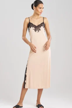 Enchant Lace Slit Slip Dress