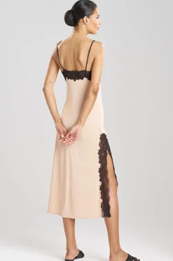 Enchant Lace Slit Slip Dress