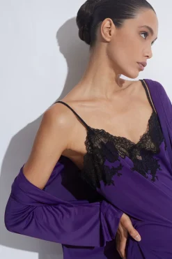Enchant Lace Slit Slip Dress
