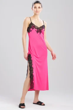 Enchant Lace Slit Slip Dress