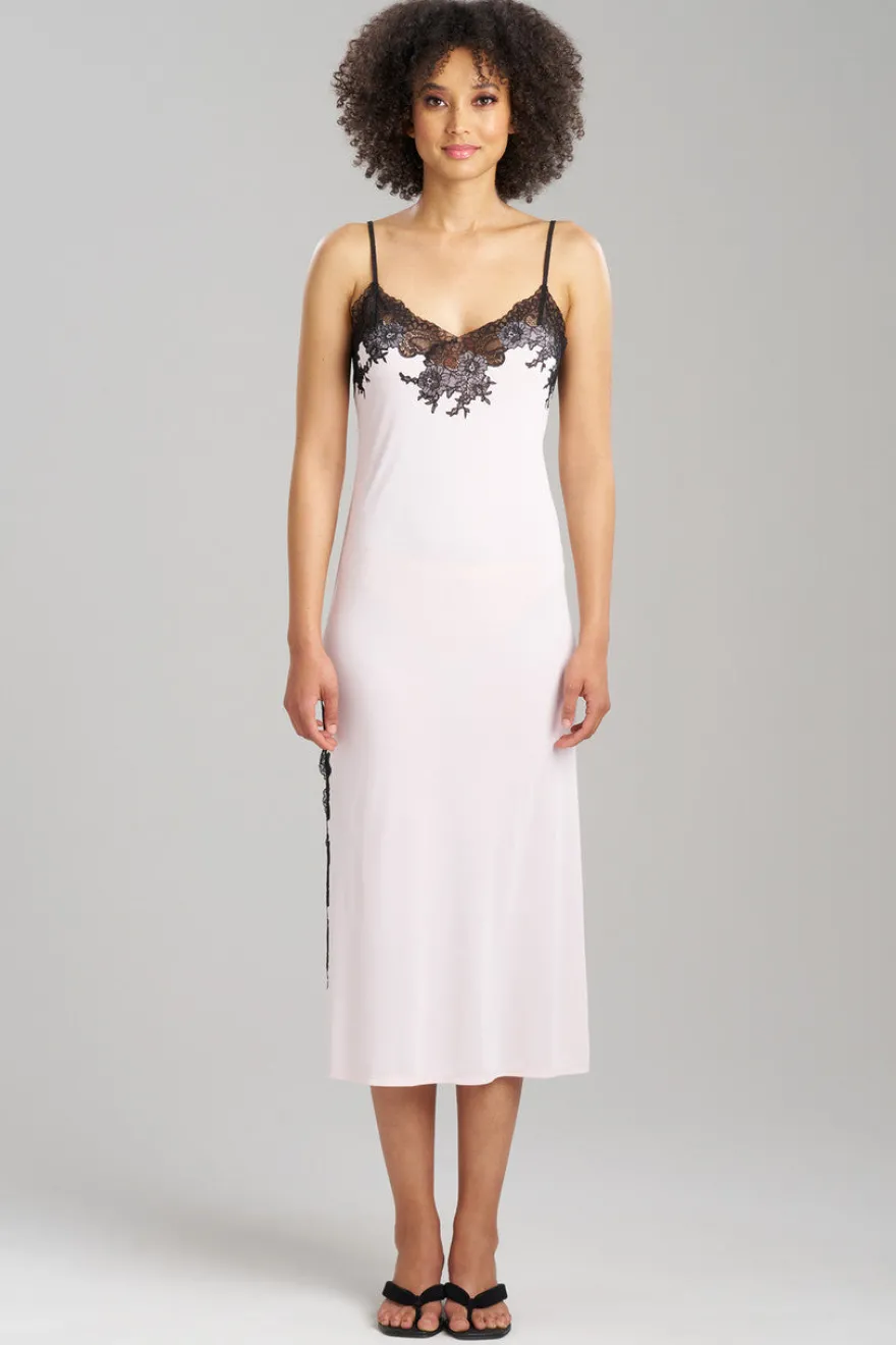 Enchant Lace Slit Slip Dress