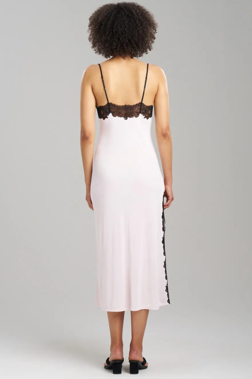 Enchant Lace Slit Slip Dress
