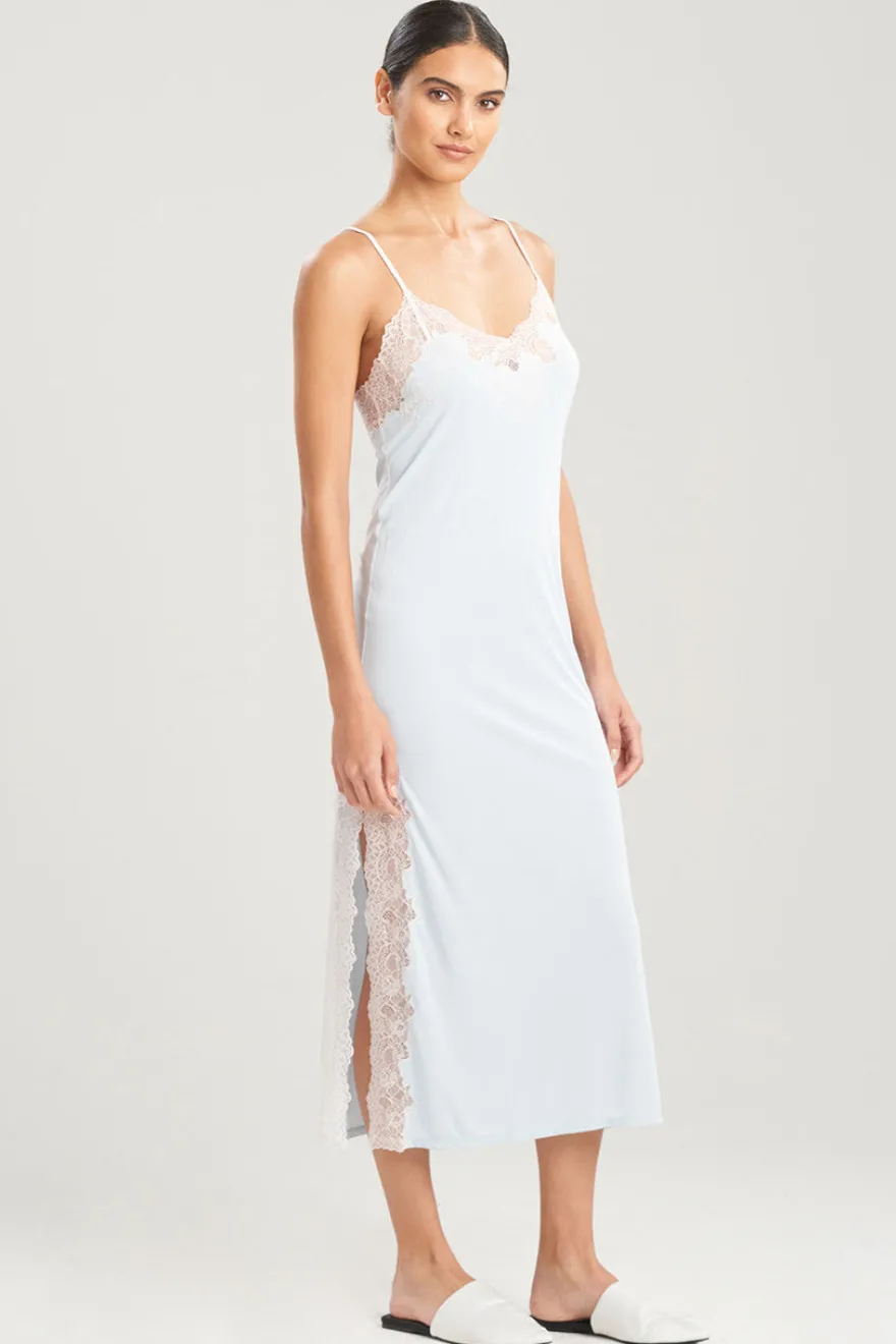 Enchant Lace Slit Slip Dress