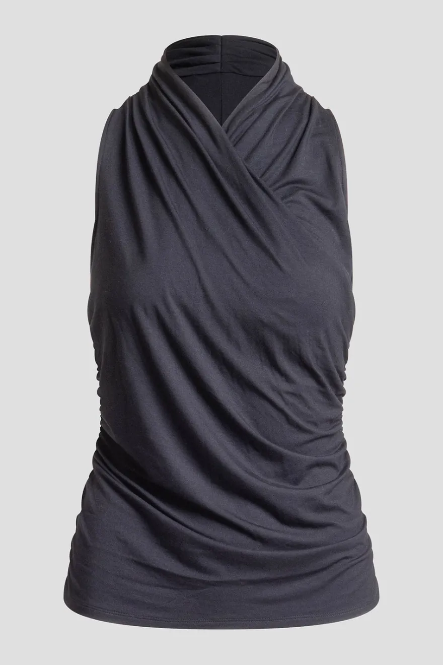 Feather Lightweight Knit Twist Neck Top