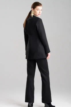 Felt Embroidered Collarless Jacket