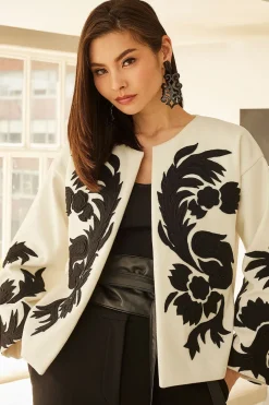Felt Embroidered Crop Jacket