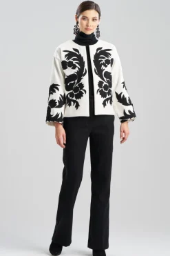 Felt Embroidered Crop Jacket