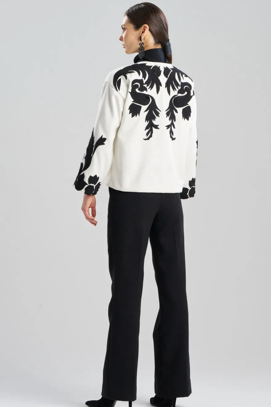 Felt Embroidered Crop Jacket