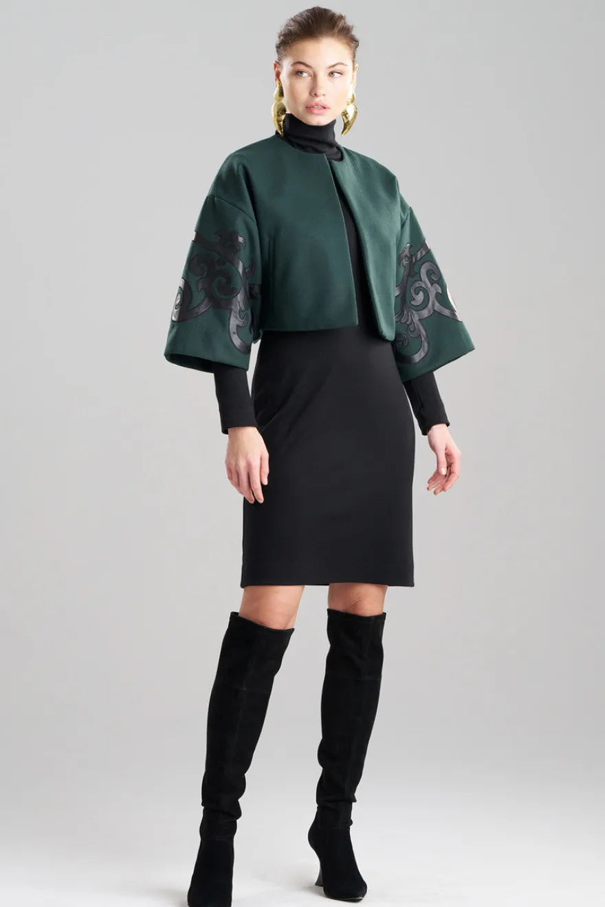 Felt Embroidered Cropped Jacket