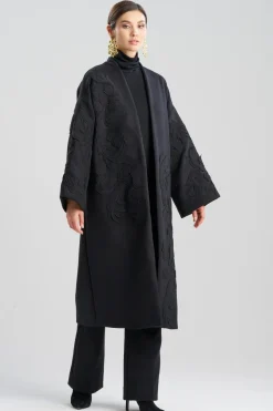 Felt Embroidered Long Coat