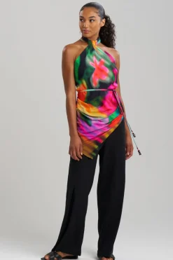 Floral Mirage Printed Rayon Scarf Top