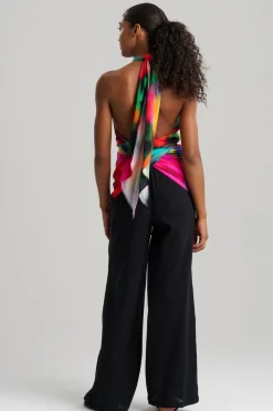 Floral Mirage Printed Rayon Scarf Top