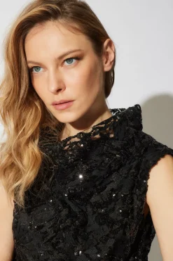 Floral Sequin Lace Shift Dress
