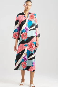 Floral Tapestry Satin Caftan