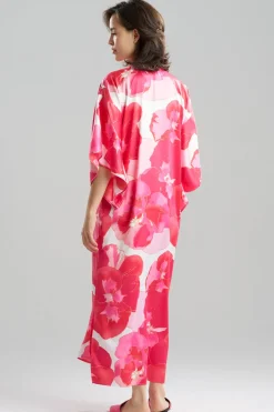 Floria Printed Satin Mandarin Caftan