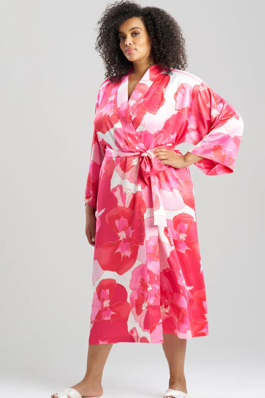 Floria Printed Satin Robe