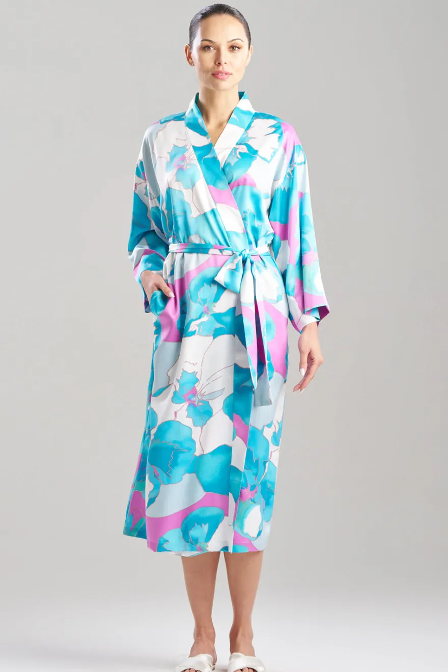 Floria Printed Satin Robe