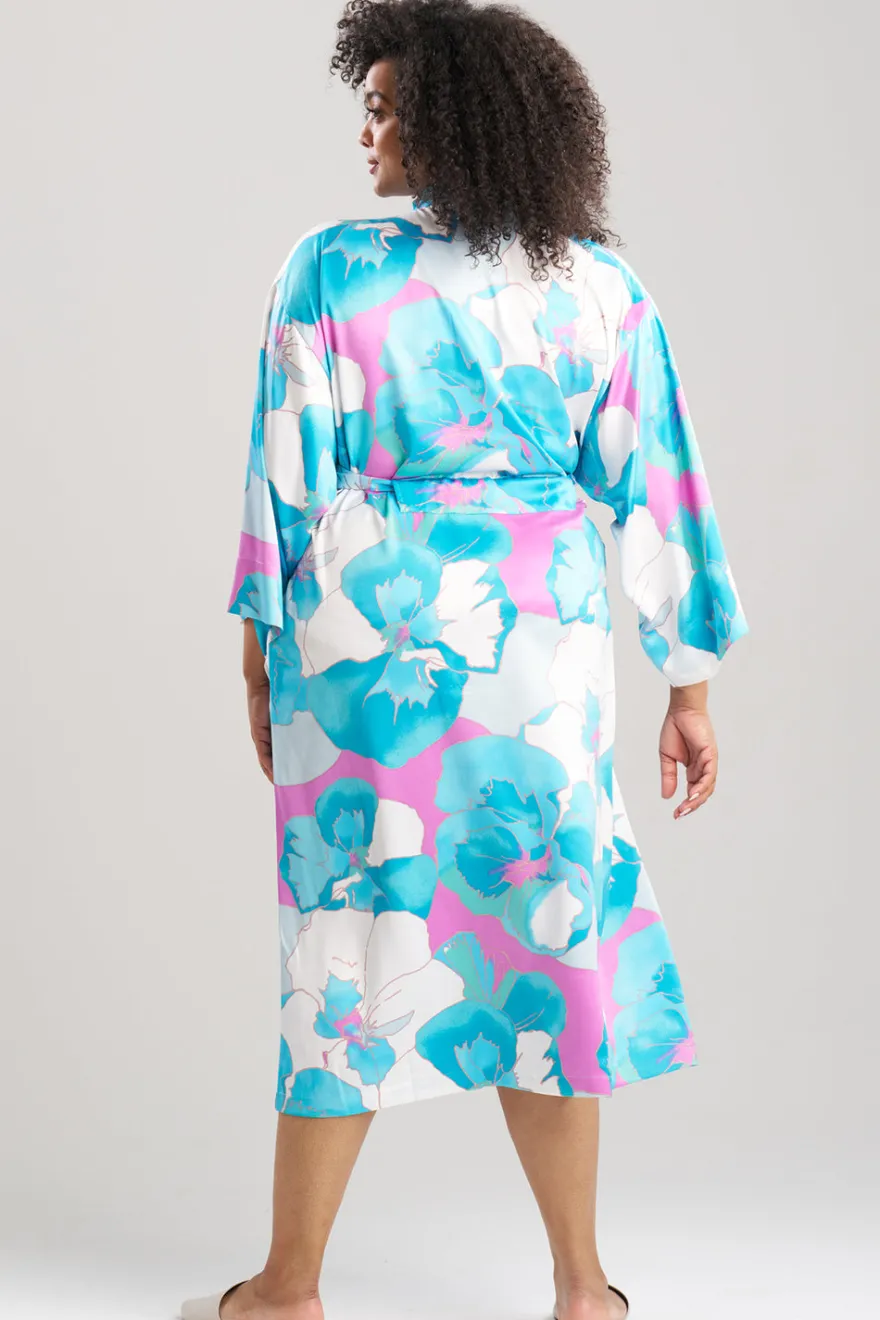 Floria Printed Satin Robe