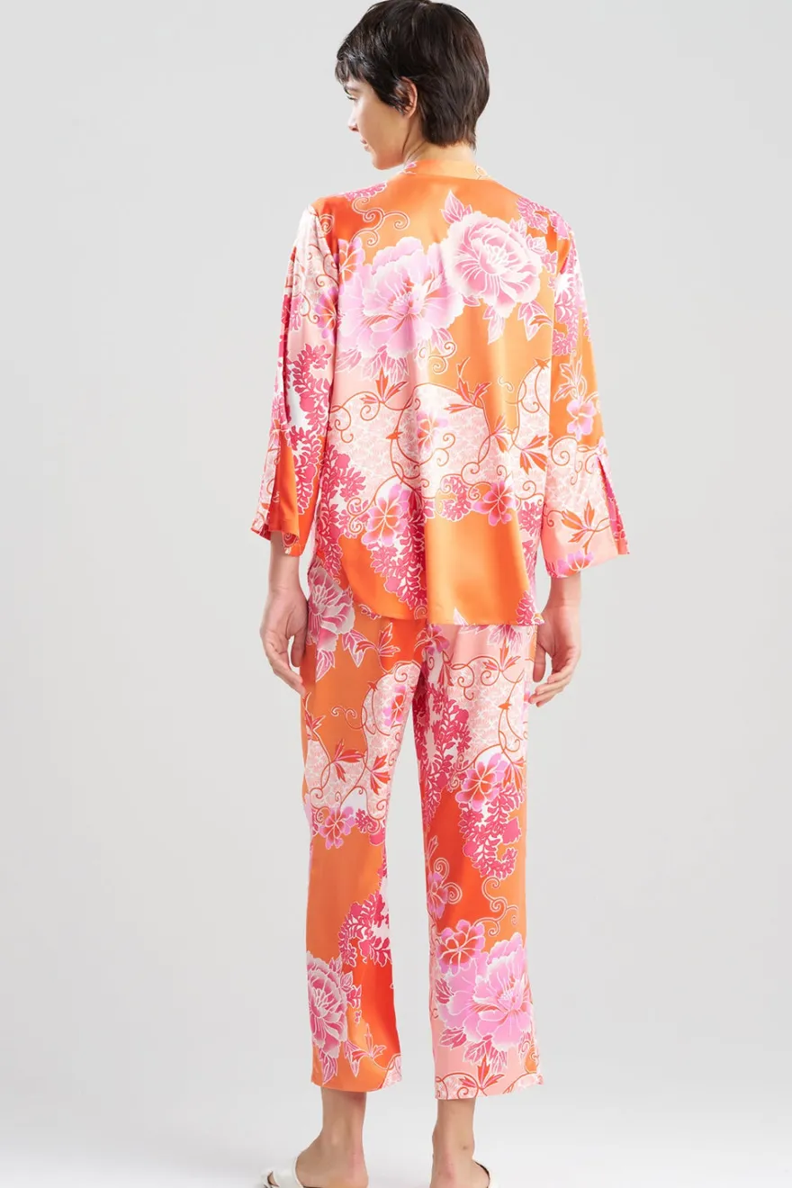 Flourish Printed Satin Mandarin PJ